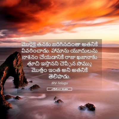 Picture 05 - ఎస్తేరు 4:7 TELIRV - మొర్దెకై తనకు - Bible Verse Picture