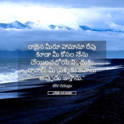 Picture 05 - ఎస్తేరు 5:8 TELIRV - రాజైన మీరూ హామానూ - Bible Verse Picture