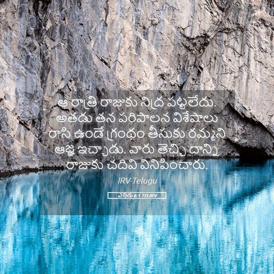 Picture 05 - ఎస్తేరు 6:1 TELIRV - ఆ రాత్రి రాజుకు - Bible Verse Picture
