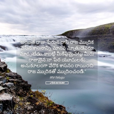 Picture 05 - ఎస్తేరు 8:8 TELIRV - అయితే రాజు పేరున - Bible Verse Picture