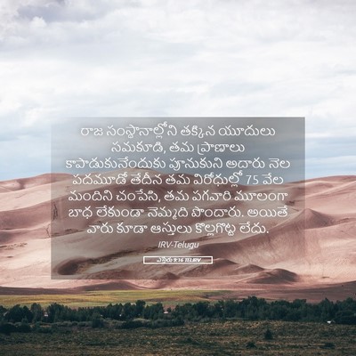 Picture 05 - ఎస్తేరు 9:16 TELIRV - రాజ - Bible Verse Picture