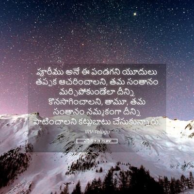 Picture 05 - ఎస్తేరు 9:28 TELIRV - పూరీము అనే ఈ - Bible Verse Picture