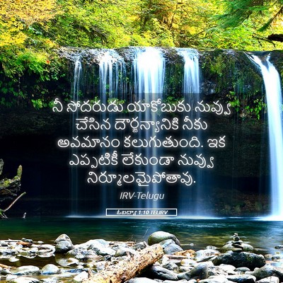 Picture 05 - ఓబద్యా 1:10 TELIRV - నీ సోదరుడు - Bible Verse Picture