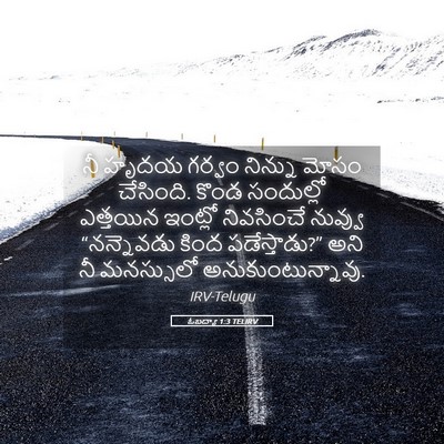 Picture 05 - ఓబద్యా 1:3 TELIRV - నీ హృదయ గర్వం - Bible Verse Picture