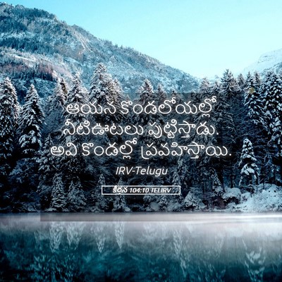 Picture 05 - కీర్తన 104:10 TELIRV - ఆయన కొండలోయల్లో - Bible Verse Picture