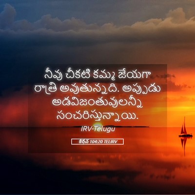 Picture 05 - కీర్తన 104:20 TELIRV - నీవు చీకటి కమ్మ - Bible Verse Picture