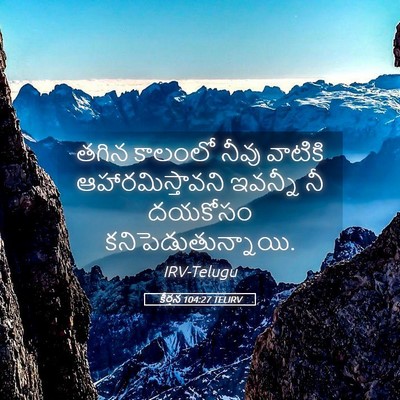 Picture 05 - కీర్తన 104:27 TELIRV - తగిన కాలంలో నీవు - Bible Verse Picture