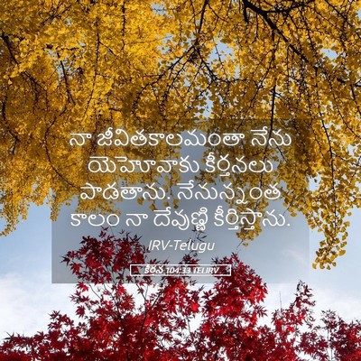 Picture 05 - కీర్తన 104:33 TELIRV - నా జీవితకాలమంతా - Bible Verse Picture