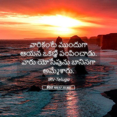 Picture 05 - కీర్తన 105:17 TELIRV - వారికంటే ముందుగా - Bible Verse Picture