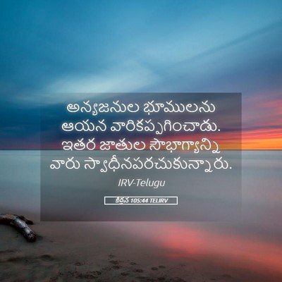 Picture 05 - కీర్తన 105:44 TELIRV - అన్యజనుల భూములను - Bible Verse Picture