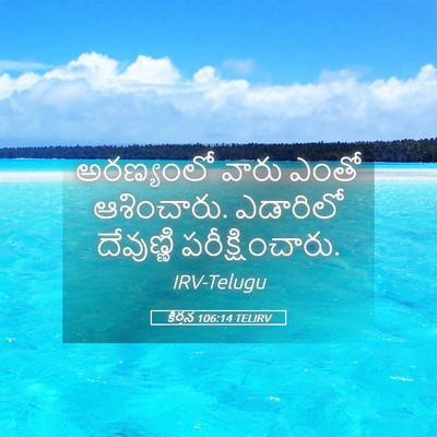 Picture 05 - కీర్తన 106:14 TELIRV - అరణ్యంలో వారు - Bible Verse Picture