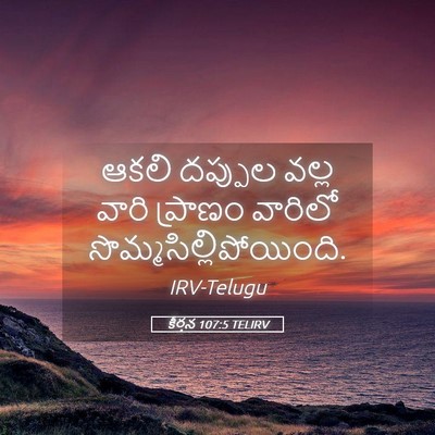 Picture 05 - కీర్తన 107:5 TELIRV - ఆకలి దప్పుల వల్ల - Bible Verse Picture