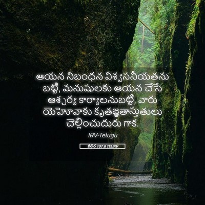 Picture 05 - కీర్తన 107:8 TELIRV - ఆయన నిబంధన - Bible Verse Picture