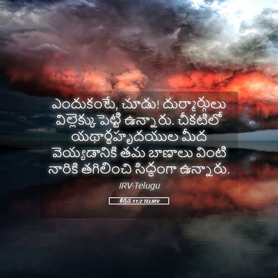 Picture 05 - కీర్తన 11:2 TELIRV - ఎందుకంటే, చూడు! - Bible Verse Picture