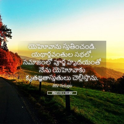Picture 05 - కీర్తన 111:1 TELIRV - యెహోవాను - Bible Verse Picture