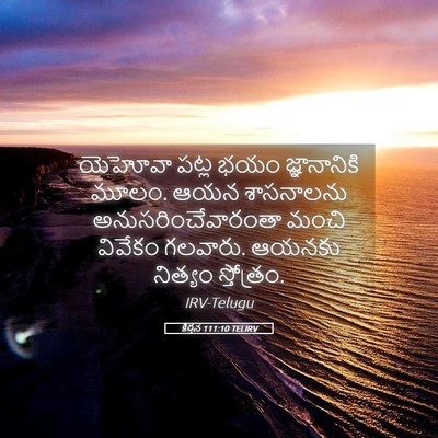 Picture 05 - కీర్తన 111:10 TELIRV - యెహోవా పట్ల భయం - Bible Verse Picture