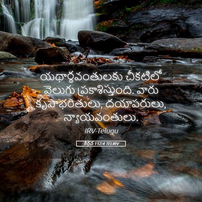Picture 05 - కీర్తన 112:4 TELIRV - యథార్థవంతులకు - Bible Verse Picture