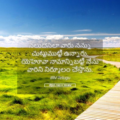 Picture 05 - కీర్తన 118:11 TELIRV - నలుదెసలా వారు - Bible Verse Picture