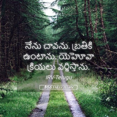 Picture 05 - కీర్తన 118:17 TELIRV - నేను చావను. - Bible Verse Picture