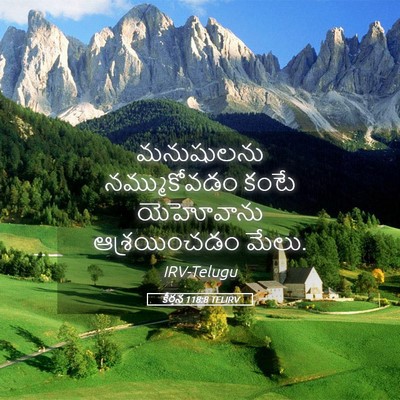 Picture 05 - కీర్తన 118:8 TELIRV - మనుషులను - Bible Verse Picture