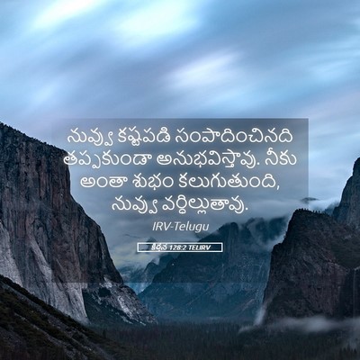 Picture 05 - కీర్తన 128:2 TELIRV - నువ్వు కష్టపడి - Bible Verse Picture