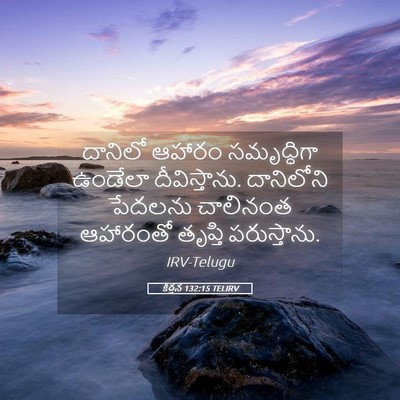 Picture 05 - కీర్తన 132:15 TELIRV - దానిలో ఆహారం - Bible Verse Picture
