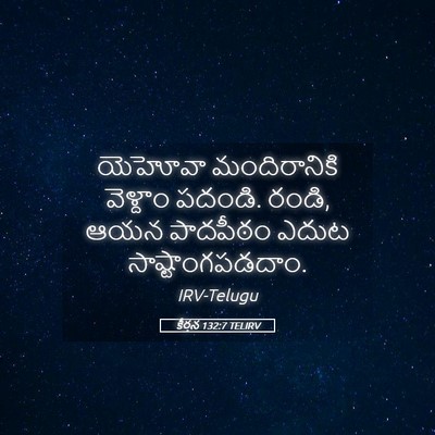 Picture 05 - కీర్తన 132:7 TELIRV - యెహోవా మందిరానికి - Bible Verse Picture