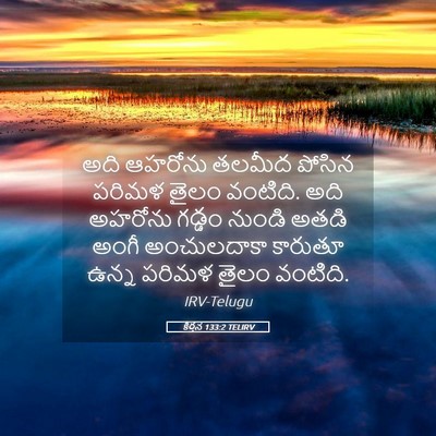 Picture 05 - కీర్తన 133:2 TELIRV - అది ఆహరోను తలమీద - Bible Verse Picture