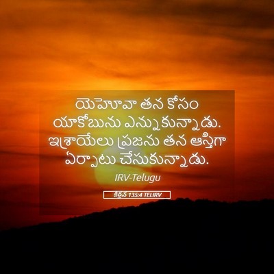 Picture 05 - కీర్తన 135:4 TELIRV - యెహోవా తన కోసం - Bible Verse Picture