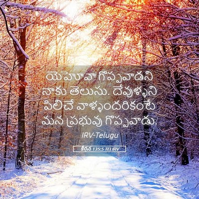 Picture 05 - కీర్తన 135:5 TELIRV - యెహోవా గొప్పవాడని - Bible Verse Picture