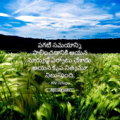 Picture 05 - కీర్తన 136:8 TELIRV - పగటి సమయాన్ని - Bible Verse Picture
