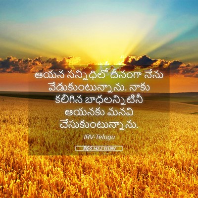 Picture 05 - కీర్తన 142:2 TELIRV - ఆయన సన్నిధిలో - Bible Verse Picture