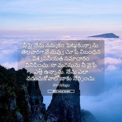 Picture 05 - కీర్తన 143:8 TELIRV - నీపై నేను నమ్మకం - Bible Verse Picture