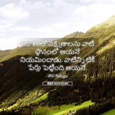 Picture 05 - కీర్తన 147:4 TELIRV - ఆకాశంలో - Bible Verse Picture
