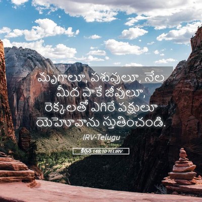 Picture 05 - కీర్తన 148:10 TELIRV - మృగాలూ, పశువులూ, - Bible Verse Picture