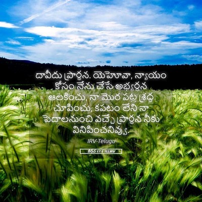 Picture 05 - కీర్తన 17:1 TELIRV - దావీదు ప్రార్థన. - Bible Verse Picture