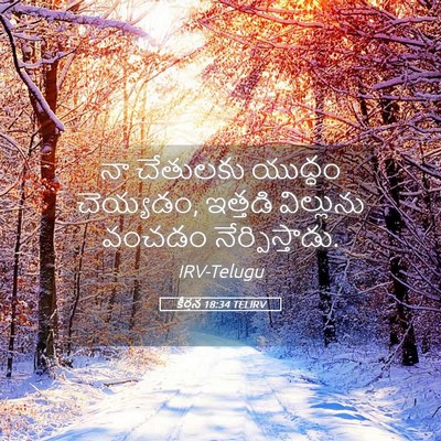 Picture 05 - కీర్తన 18:34 TELIRV - నా చేతులకు యుద్ధం - Bible Verse Picture
