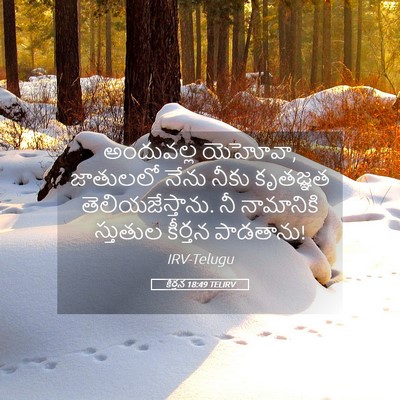 Picture 05 - కీర్తన 18:49 TELIRV - అందువల్ల యెహోవా, - Bible Verse Picture