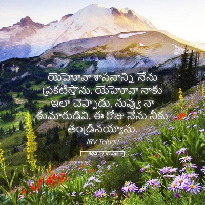 Picture 05 - కీర్తన 2:7 TELIRV - యెహోవా శాసనాన్ని - Bible Verse Picture