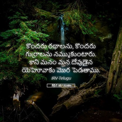 Picture 05 - కీర్తన 20:7 TELIRV - కొందరు రథాలను, - Bible Verse Picture