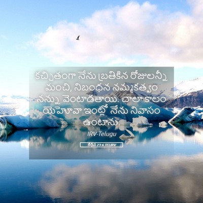 Picture 05 - కీర్తన 23:6 TELIRV - కచ్చితంగా నేను - Bible Verse Picture