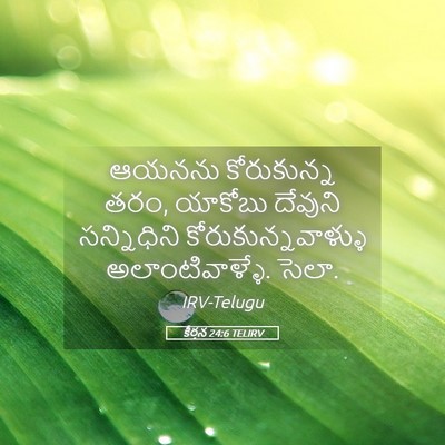 Picture 05 - కీర్తన 24:6 TELIRV - ఆయనను కోరుకున్న - Bible Verse Picture