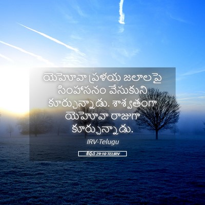 Picture 05 - కీర్తన 29:10 TELIRV - యెహోవా ప్రళయ - Bible Verse Picture