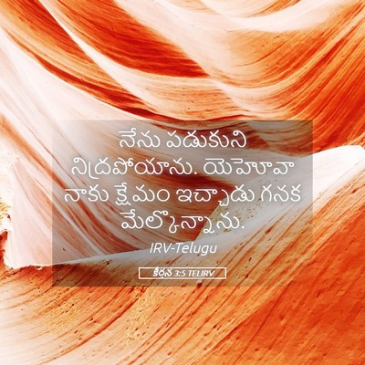 Picture 05 - కీర్తన 3:5 TELIRV - నేను పడుకుని - Bible Verse Picture