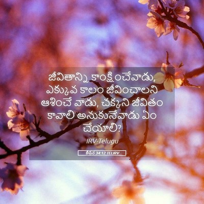 Picture 05 - కీర్తన 34:12 TELIRV - జీవితాన్ని - Bible Verse Picture