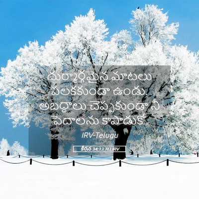 Picture 05 - కీర్తన 34:13 TELIRV - దుర్మార్గమైన - Bible Verse Picture