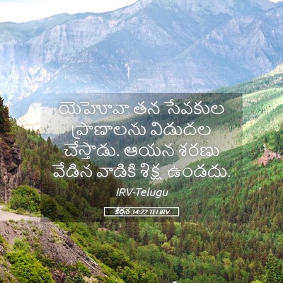 Picture 05 - కీర్తన 34:22 TELIRV - యెహోవా తన సేవకుల - Bible Verse Picture