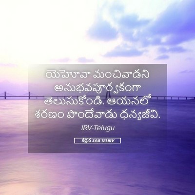 Picture 05 - కీర్తన 34:8 TELIRV - యెహోవా మంచివాడని - Bible Verse Picture