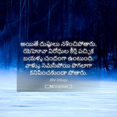 Picture 05 - కీర్తన 37:20 TELIRV - అయితే దుష్టులు - Bible Verse Picture