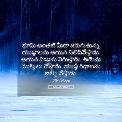 Picture 05 - కీర్తన 46:9 TELIRV - భూమి అంతటి మీదా - Bible Verse Picture